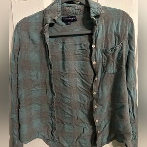 Aéropostale mint green and grey plaid flannel size medium